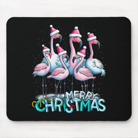 Merry Christmas Flamingo Squad Trocal Style  Muismat (Voorkant)