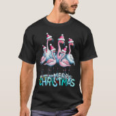 Merry Christmas Flamingo Squad Trocal Style T-shirt (Voorkant)