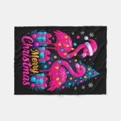 Merry Christmas Flamingo Xmas  Fleece Deken (Voorkant (Horizontaal))