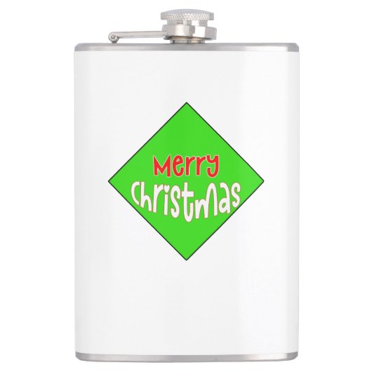 Merry Christmas Flask – Festive Holiday Gift Heupfles (Voorkant)