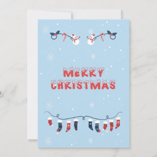 Merry Christmas Flat Greeting Card Kaart