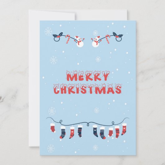 Merry Christmas Flat Greeting Card Kaart (Voorkant)
