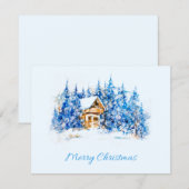 Merry Christmas Flat Holiday Card Feestdagenkaart (Voorkant / Achterkant)