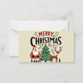 Merry Christmas Flat Note Card Notitiekaartje