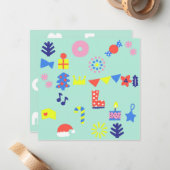 MERRY CHRISTMAS Flat Note Card Notitiekaartje (Voorkant / Achterkant in situ)