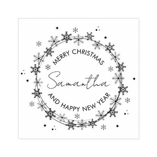 Merry Christmas Flocons Neige Rubberstempel (Afrduk)