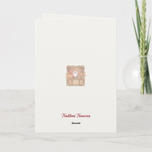 Merry Christmas Floral Gift Box Card Feestdagen Kaart (Achterkant)