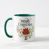 Merry Christmas Floral Mug |Festive Holiday Coffee Mok (Links)
