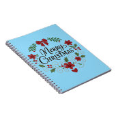 Merry Christmas Floral Wreath Notebook Notitieboek (Rechterzijde)