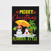 Merry Christmas Florida Style Snowman Summer Vacat Kaart (Voorkant)