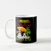 Merry Christmas Florida Style Snowman Summer Vacat Koffiemok (Links)