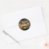 Merry Christmas Flower Design Ronde Sticker (Envelop)