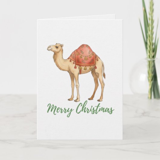 Merry Christmas Folded Greeting Camel Card Feestdagen Kaart (Voorkant)