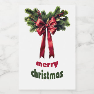 Merry Christmas Food Label Voedselcontainer Etiket