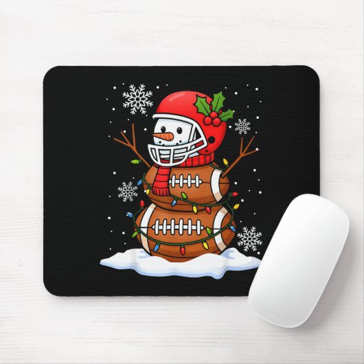 Merry Christmas Football Snowman Holiday Srts Xmas Muismat (Met muis)