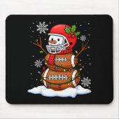 Merry Christmas Football Snowman Holiday Srts Xmas Muismat (Voorkant)