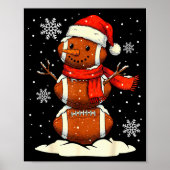 Merry Christmas Football Snowman Holiday Srts Xmas Poster (Voorkant)