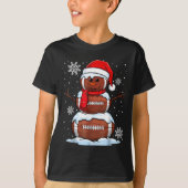 Merry Christmas Football Snowman Holiday Srts Xmas T-shirt (Voorkant)