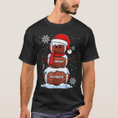Merry Christmas Football Snowman Holiday Srts Xmas T-shirt (Voorkant)