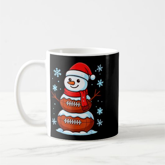 Merry Christmas Football Snowman Pajamas Funny Srt Koffiemok (Links)