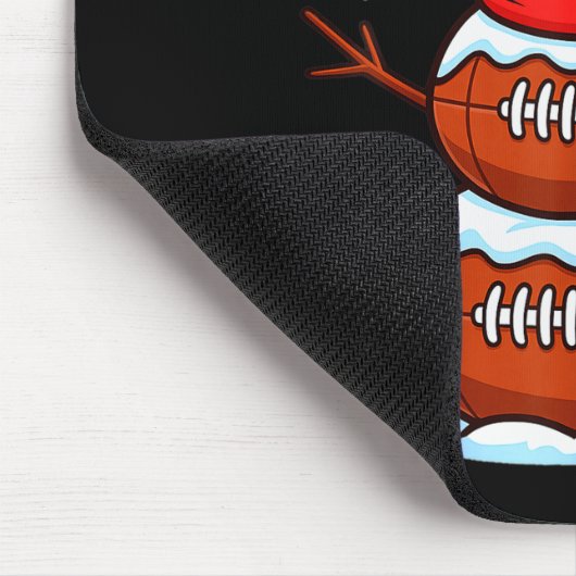 Merry Christmas Football Snowman Pajamas Funny Srt Muismat (Hoek)