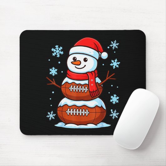 Merry Christmas Football Snowman Pajamas Funny Srt Muismat (Met muis)
