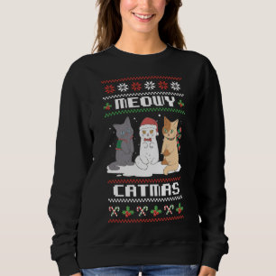 Merry Christmas for Cat Lover Cat Pajama xmas Meow Trui