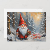 Merry Christmas Forest Gnome Feestdagenkaart (Voorkant / Achterkant)