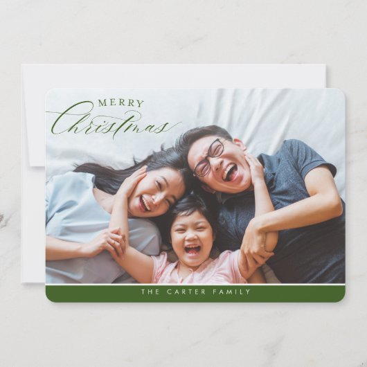 MERRY CHRISTMAS FOTO-elegant calligrafiegrografie Feestdagenkaart (Voorkant)