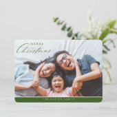 MERRY CHRISTMAS FOTO-elegant calligrafiegrografie Feestdagenkaart (Staand voorkant)