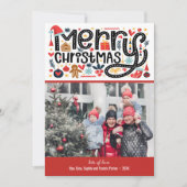 MERRY CHRISTMAS Foto Feestdagenkaart (Voorkant)