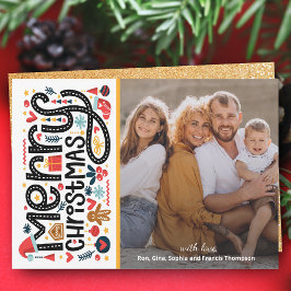 MERRY CHRISTMAS Foto Feestdagenkaart