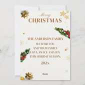 Merry Christmas Foto Klassieke Gouden Kerstkaart (Achterkant)