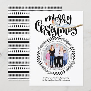 MERRY CHRISTMAS FOTO Modern Festive Robin Xmas Kaart