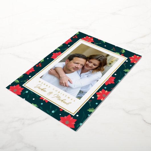 MERRY CHRISTMAS | Foto toevoegen Folie Feestdagenkaart (Gedraaid)