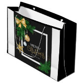 Merry Christmas Frame  Large Gift Bag Groot Cadeauzakje (Voorkant Gekanteld)