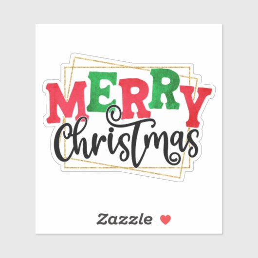 Merry Christmas Framed Design-80716 Sticker (Vel)