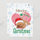 Merry Christmas | French bulldog   Briefkaart (Voorkant / Achterkant)