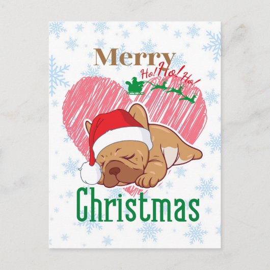 Merry Christmas | French bulldog   Briefkaart (Voorkant)