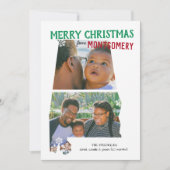 Merry Christmas from Alabama Two Photo Card Feestdagenkaart (Voorkant)