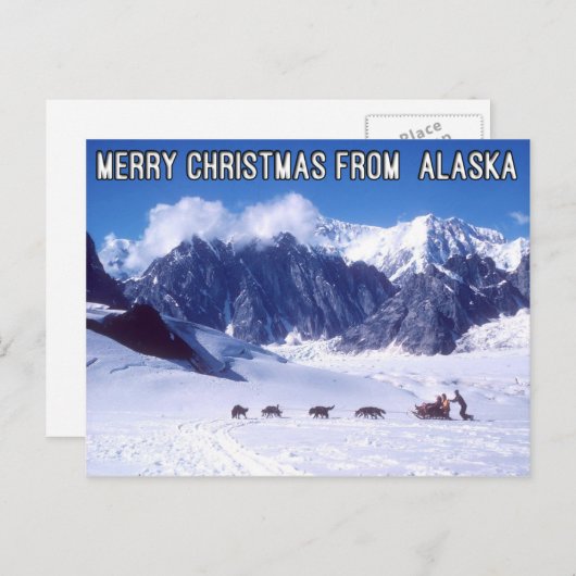 Merry Christmas from Alaska Postcard Feestdagenkaart (Voorkant / Achterkant)