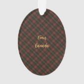 Merry Christmas From Canada Tartan Christmas Ornament (achterkant)