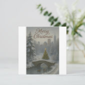 Merry Christmas from Central Park – Elegant Winter Kaart (Staand voorkant)