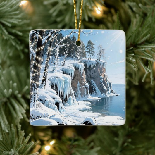 Merry Christmas from Door County, Wisconsin Keramisch Ornament (Boom)