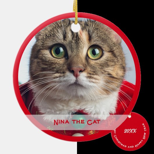 Merry Christmas from Family Cat Keramisch Ornament