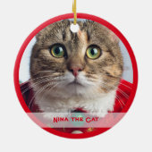Merry Christmas from Family Cat Keramisch Ornament (Achterkant)