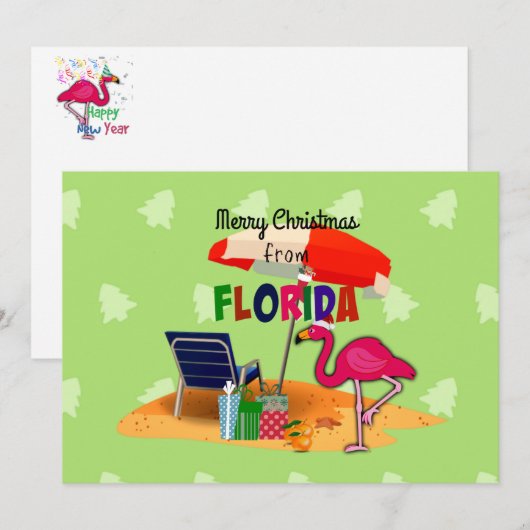Merry Christmas from Florida Feestdagenkaart (Voorkant / Achterkant)