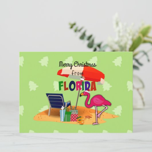 Merry Christmas from Florida Feestdagenkaart (Staand voorkant)