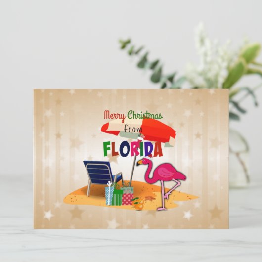 Merry Christmas from Florida Kaart (Staand voorkant)