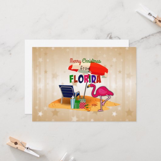 Merry Christmas from Florida Kaart (Voorkant / Achterkant in situ)